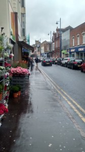 mooching around town in the rain