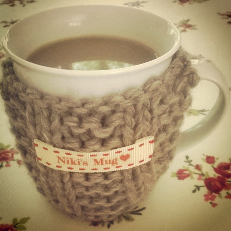 drinking coffee from my special mug