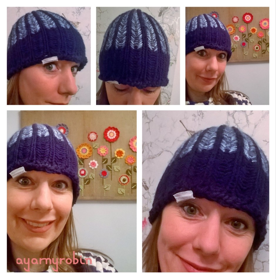 loom knitted hat, ayarnyrobin