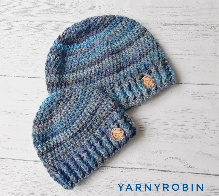 Papa and baby matching hat set